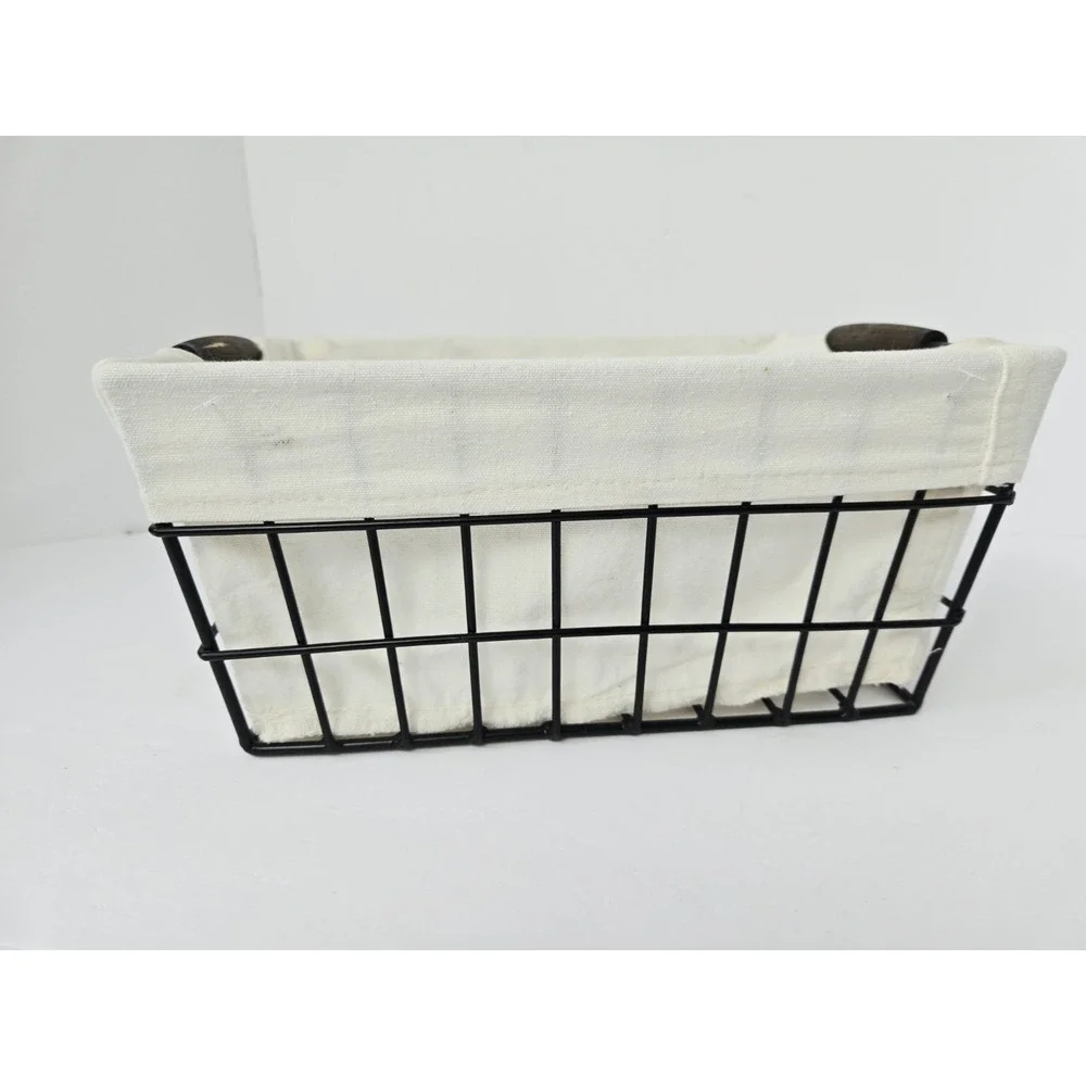 Rae Dunn THINGS black metal basket NWT